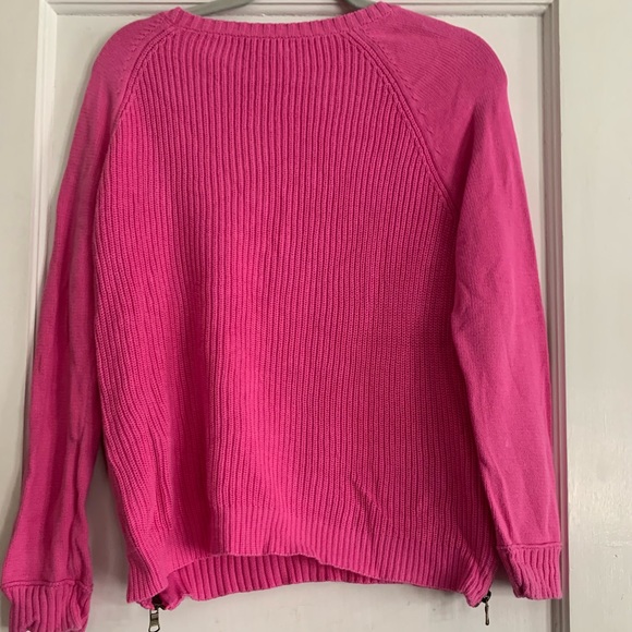Lauren Jeans Co Lauren Ralph Lauren Womens Chunky Knit Sweater Zip Side Med Y2K - Picture 7 of 8